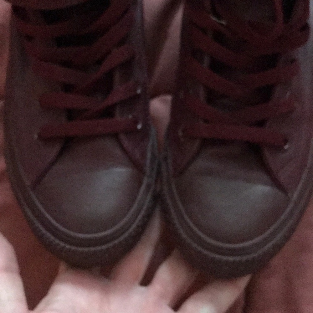 CONVERSE super rare maroon leather all stars ✨ - Picture 4 of 8